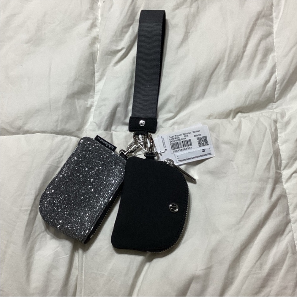 Lululemon Dual Pouch Wristlet Glitter Nwts DKSV/GGER/SLVR Sold Out!!